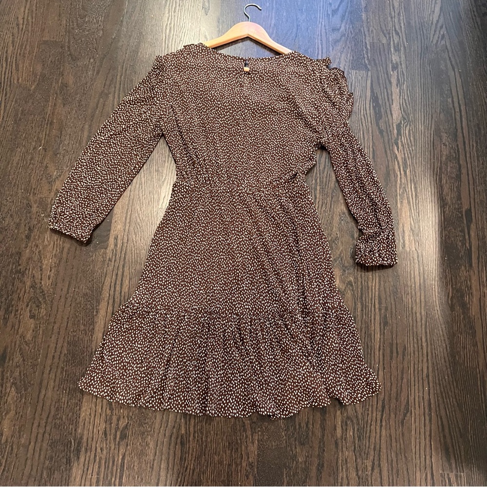 Mango Brown Ribbed Ruffled Sundress - Picture 9 of 10